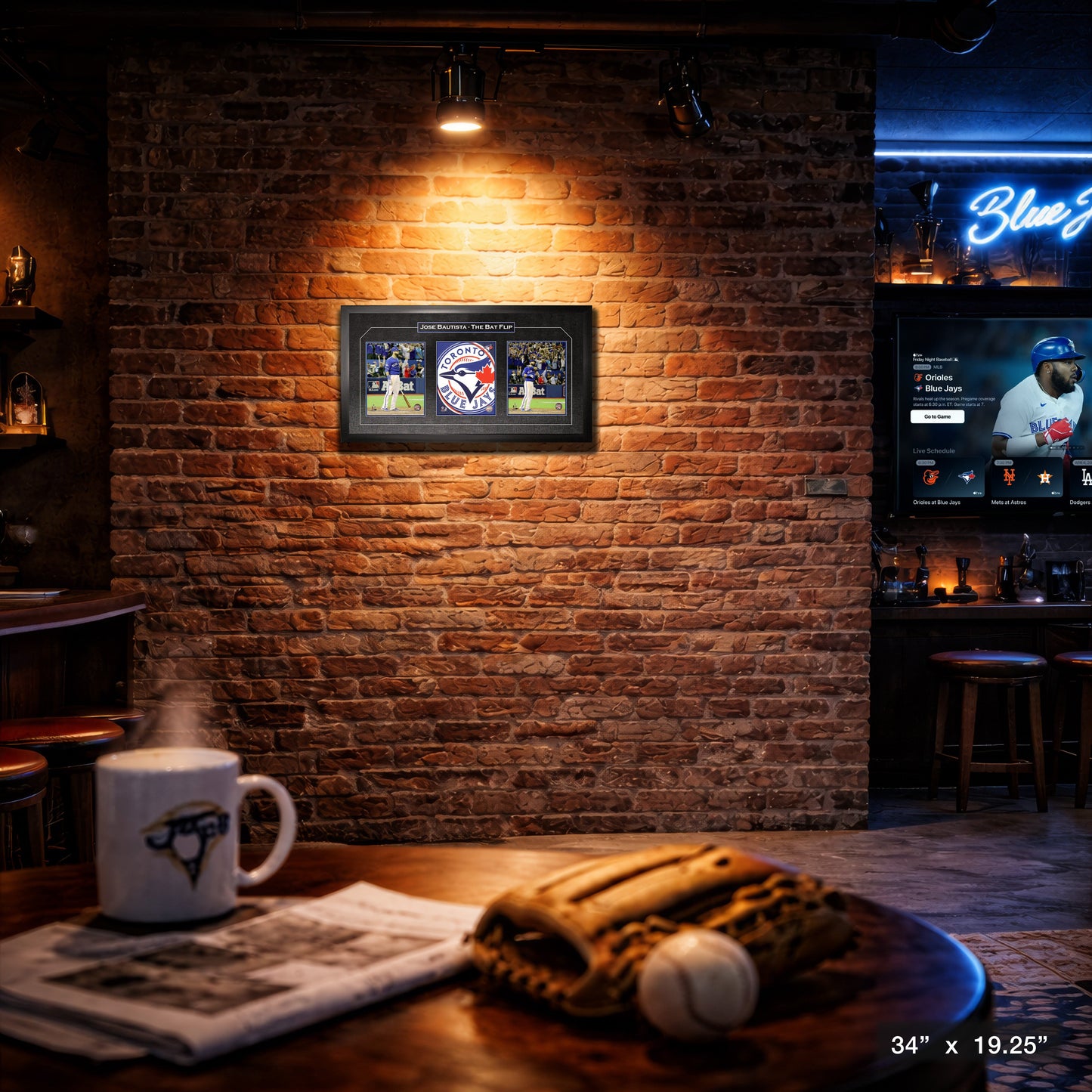 Jose Bautista Toronto Blue Jays Triple 8x10 Photo Frame The Bat Flip
