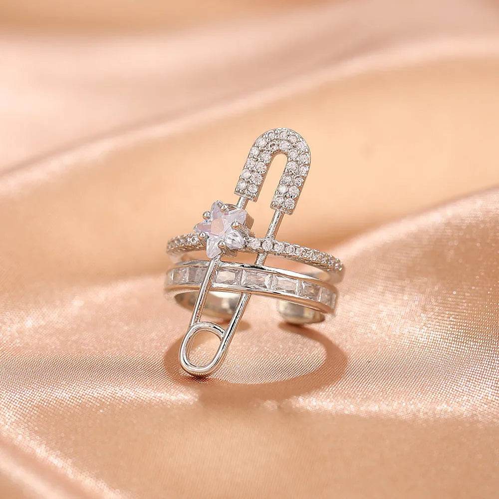Niche Opening Adjustable Non-fading Cross Ring - Velora