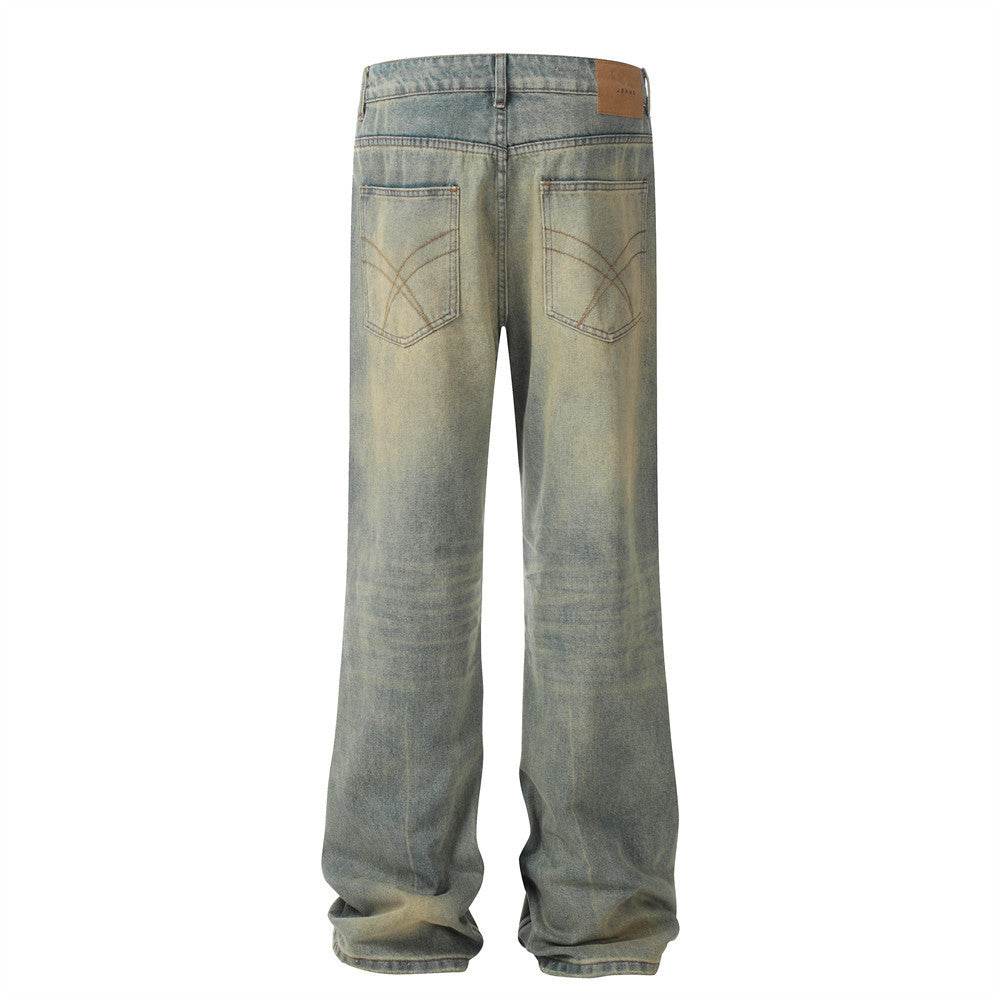 Heavy Industry Washing Hole Denim Trousers Men Jeans - Velora
