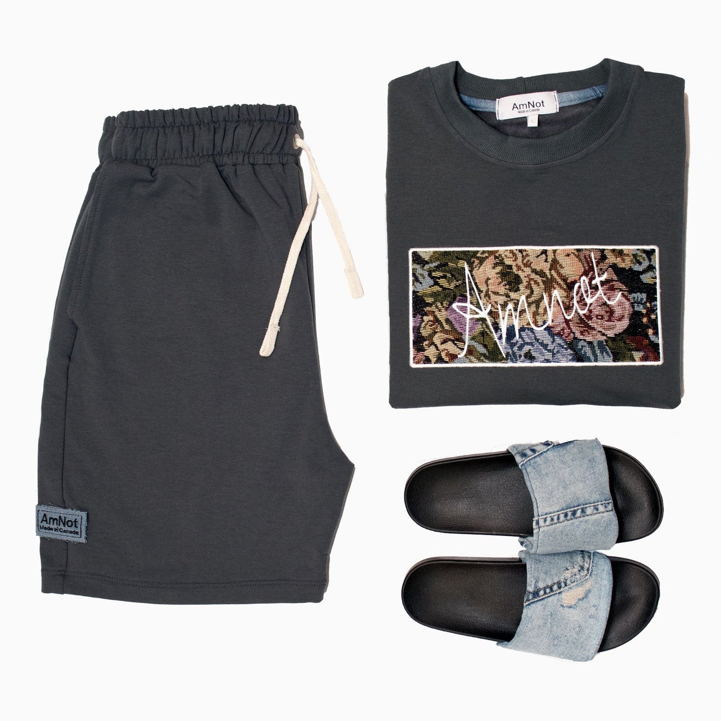 Sandale slide denim recyclé femme