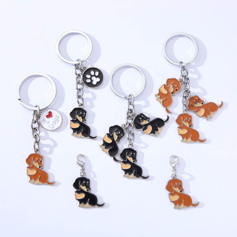 American Style Pet Dog Wax Metal Keychains - Velora
