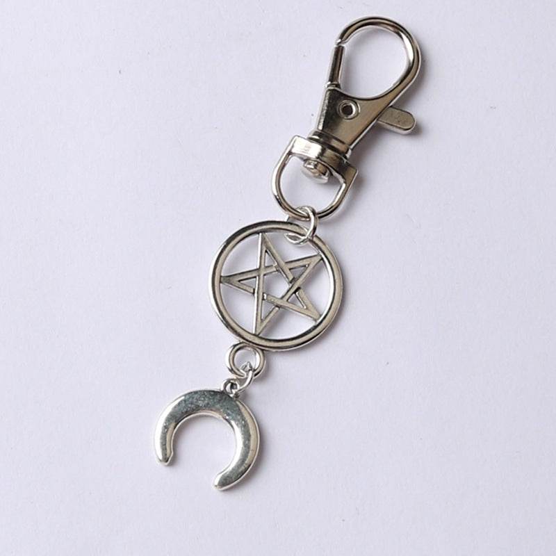 Crescent Alloy Keychain Pentagrammoon - Velora