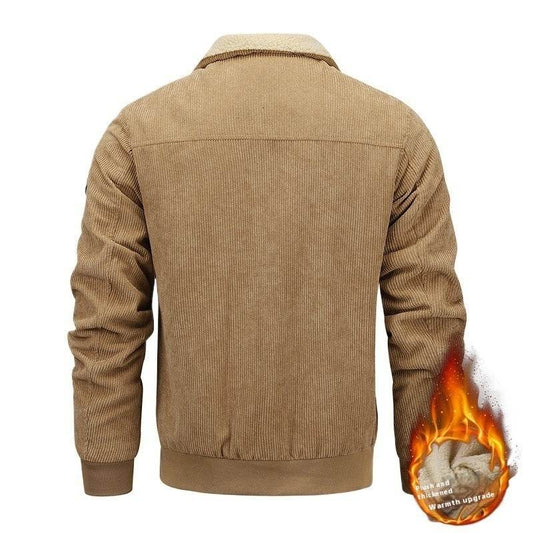 Winter Lapel Fleece Jacket With Pockets Warm Thicken Cotton Coat Men's Clothing - Velora