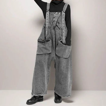 Personality Street Tooling Style Overall Baggy Jeans Pant Women