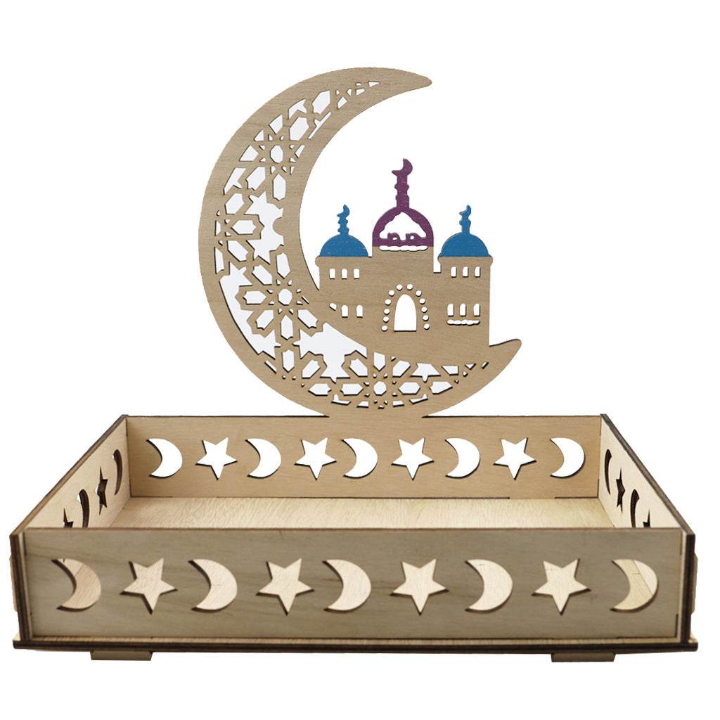 Wooden Ornament Eid Al Fitr Table Decoration coffee Tray - Velora