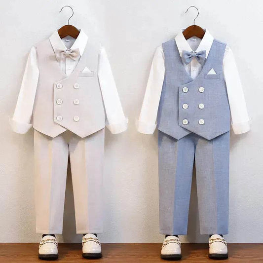 Children's Suit Vest Suit Gentleman Best Man suit 3 piece set outfit - Velora