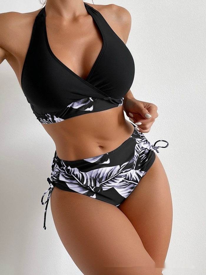 European And American High Waist Halter Bikini Women's Swimsuit - Velora