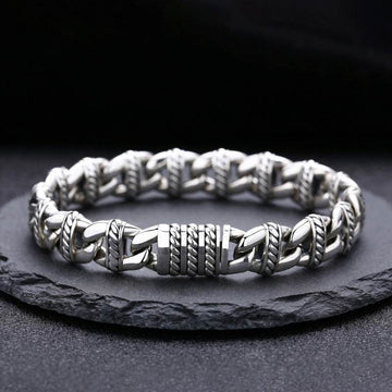 Sterling Silver Pig Nose Bracelet Thick Type Personality