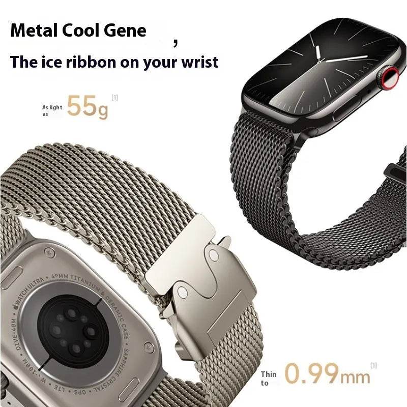 Fashion Titanium Parachute Buckle Milanis Watch Strap - Velora