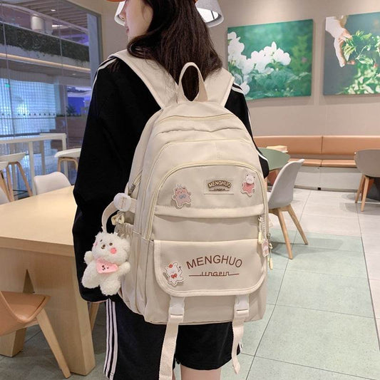2pcs Large Capacity School College Girls Backpack Shoulder Bag - Velora