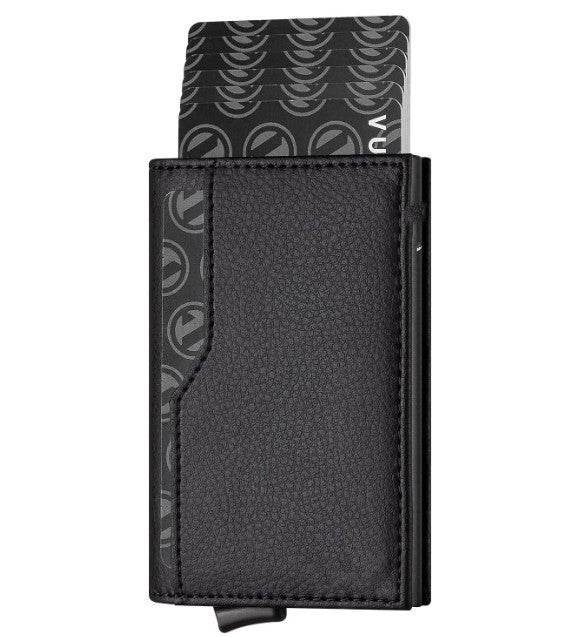 Credit Card Case With Double Id Window Rfid Blocking Automatic Leather Up Card Wallet - Velora