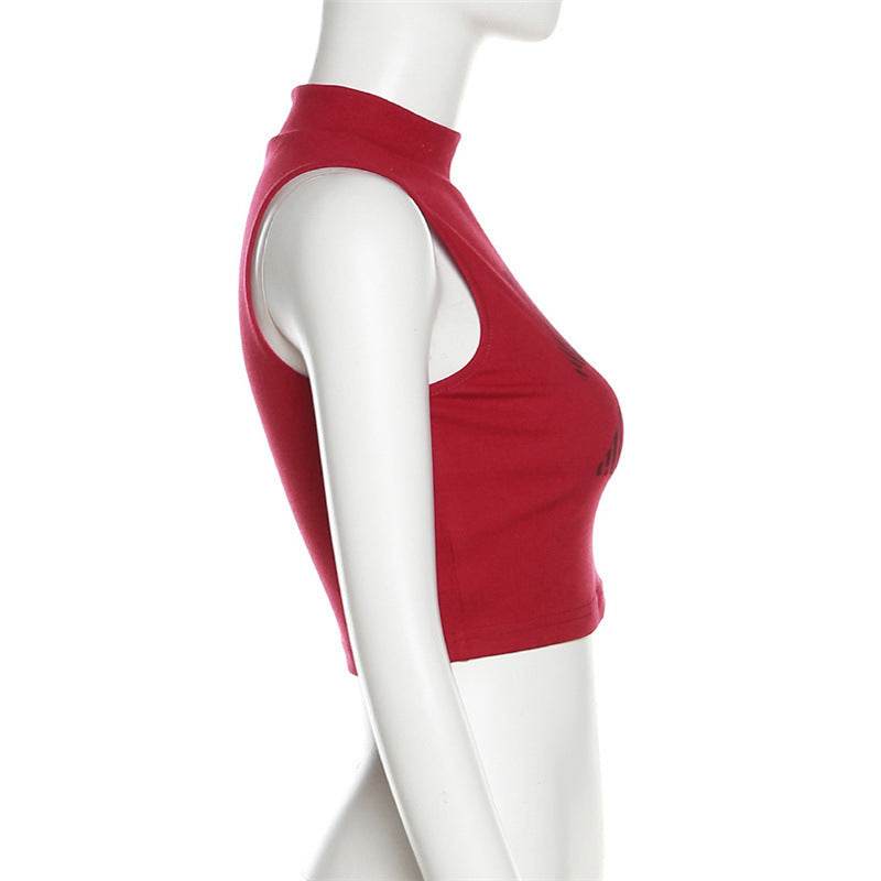 Summer New Women's Clothing Street Letters Printed Cropped Tank Top Women - Velora