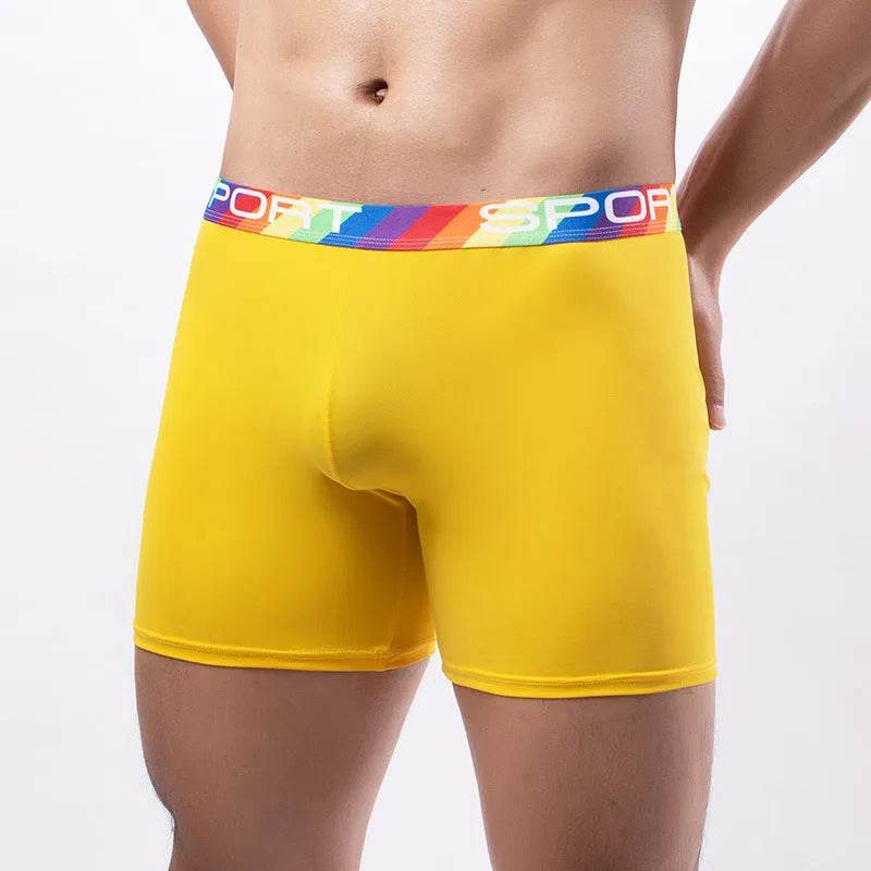 Summer Sports Spandex Plain Boxer Short Underwear for Men - Velora