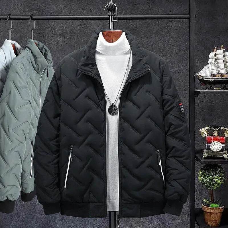 Compressed Cotton Stand Collar Men's Cotton-padded Coat Winter Coat Short Clothes Korean Style Trendy Cotton Clothing Workwear Winter Cotton-padded Jacket - Velora