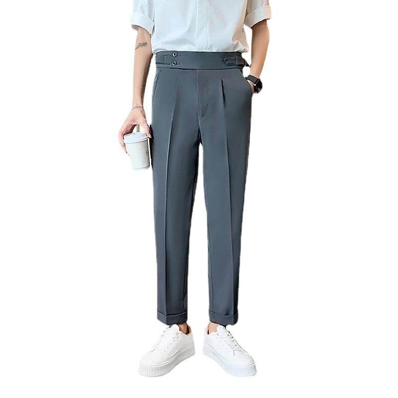 Work Office Business Formal Men's Trouser Draping Cropped Small Suit Pants Men - Velora