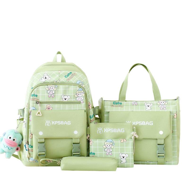 Backpack Primary School Girls Schoolbag Women's Four-piece Set - Velora