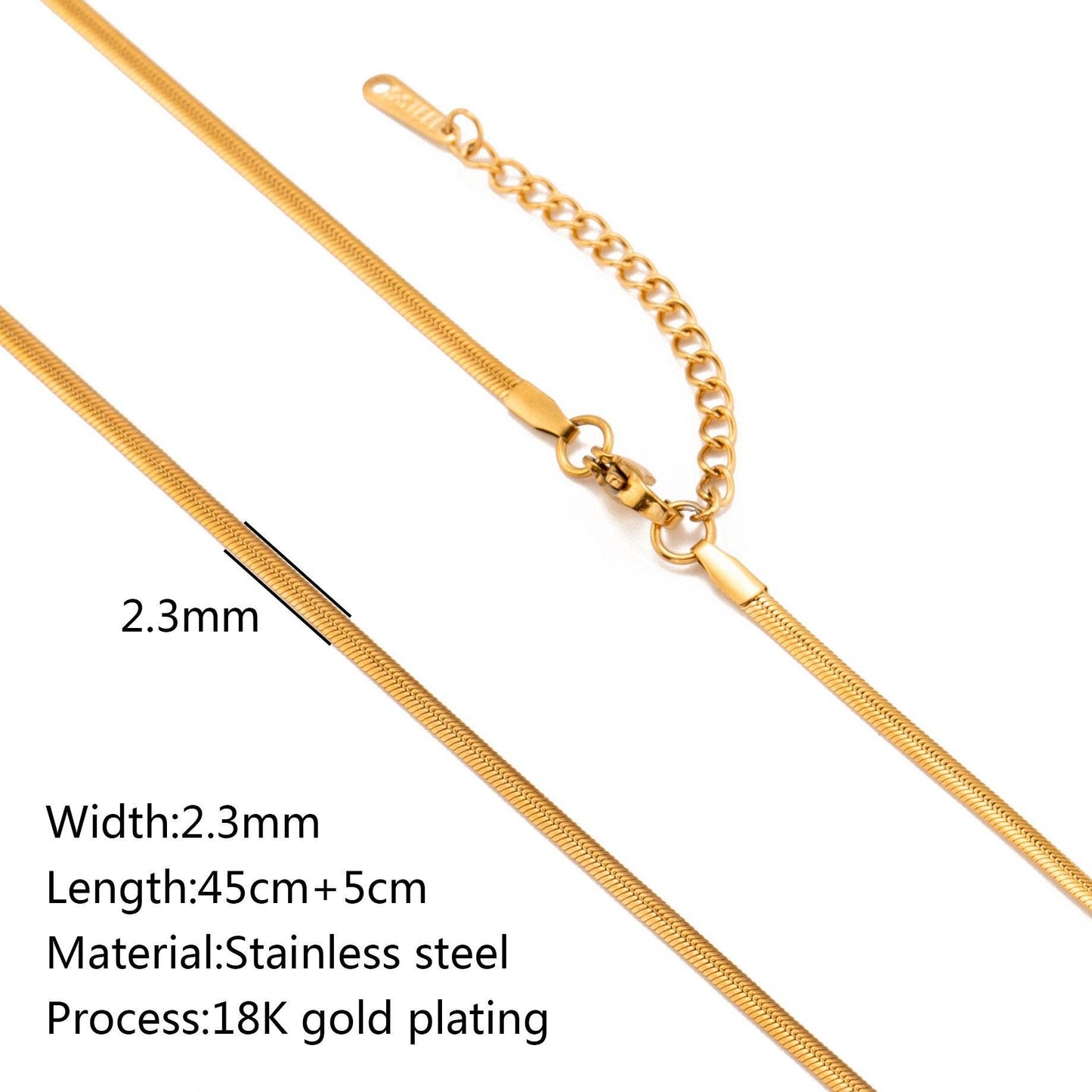 Stainless Steel Vacuum Vapor Plating 18K Gold Color Protection Lip Chain Necklace - Velora