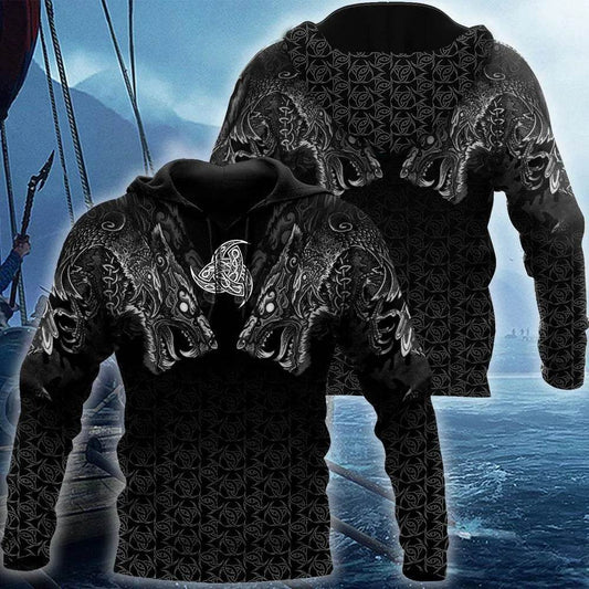 Men's Gothic Printed Street Fashion Classic Hoodie Pullover - Velora