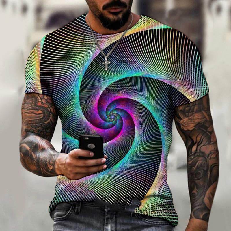 Men's Black Tech 3D Printed Short Sleeve T-Shirt