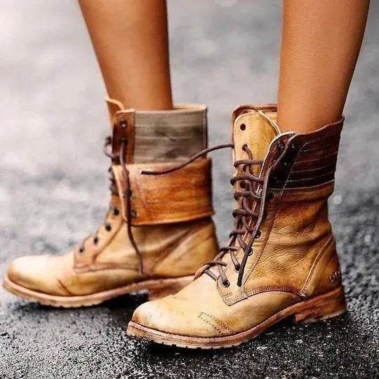 Cross strap Martin boots - Velora