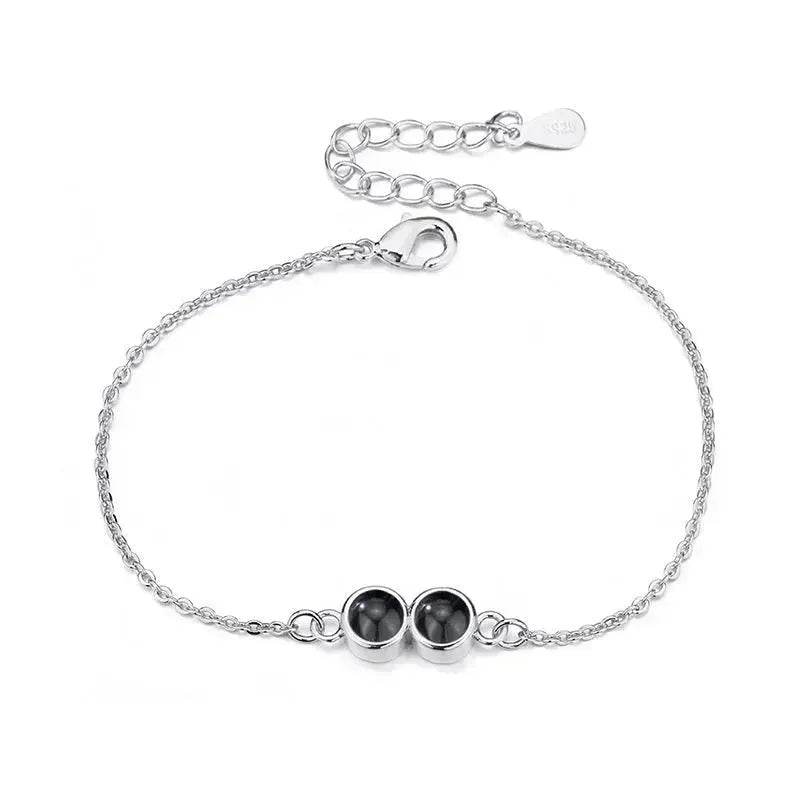 Double Bezel Setting Simple Language Bracelet - Velora