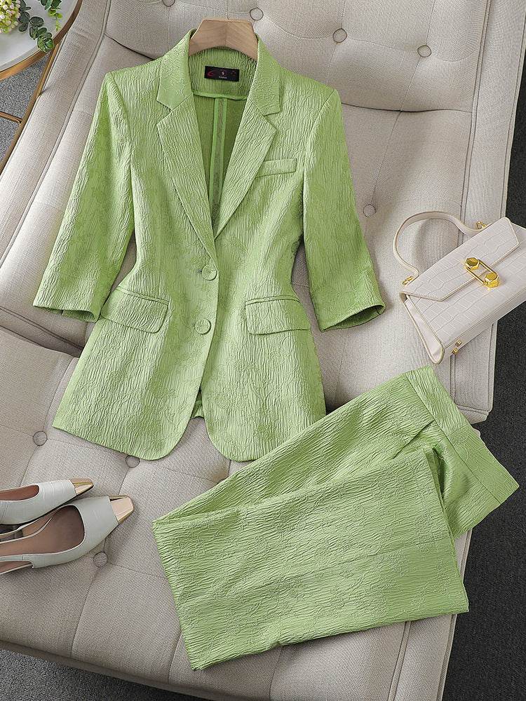 Half Sleeve Blazer And Pant Suit Ladies Women Female Jacket pant suit for women - Velora