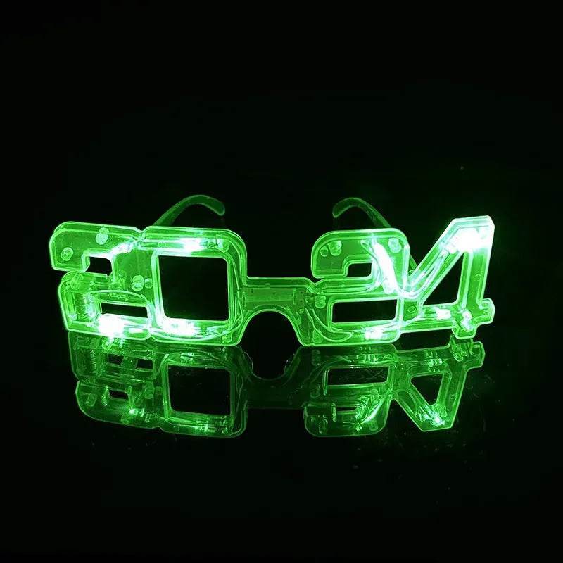 LED Glowing New Year Glasses 2024 Glitter Glasses For Party Evening Decoration - Velora