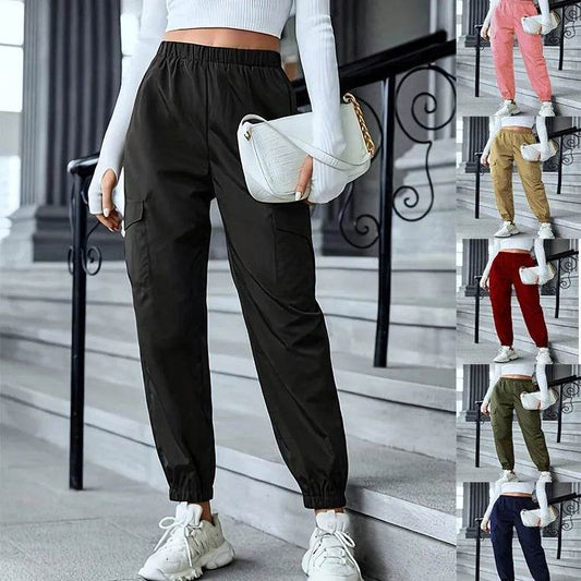 New Cargo Pants Fashion Casual Multi-pocket Elastic Waist Pencil Pants For Women - Velora