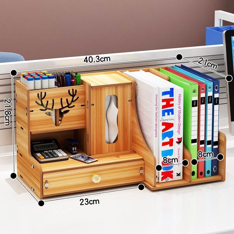 Minimalist Wooden Desk Organizer Office Table Organizer - Velora