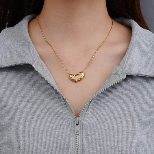 Design Necklace Women's Simple Titanium Steel Peach Heart - Velora