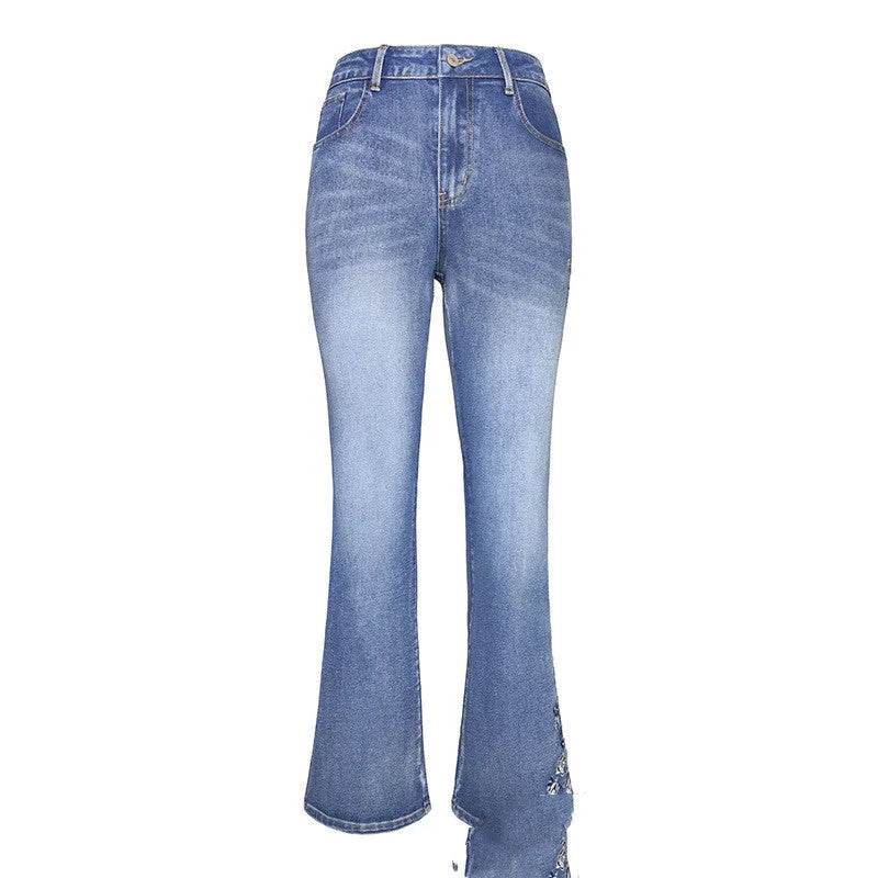 Women's Embroidered Bootcut Slim Fit Jeans - Velora