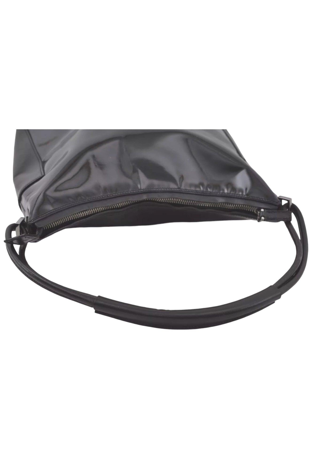 GUCCI Shoulder Hand Bag Purse Enamel Leather 0013766 Black 7891K - Velora