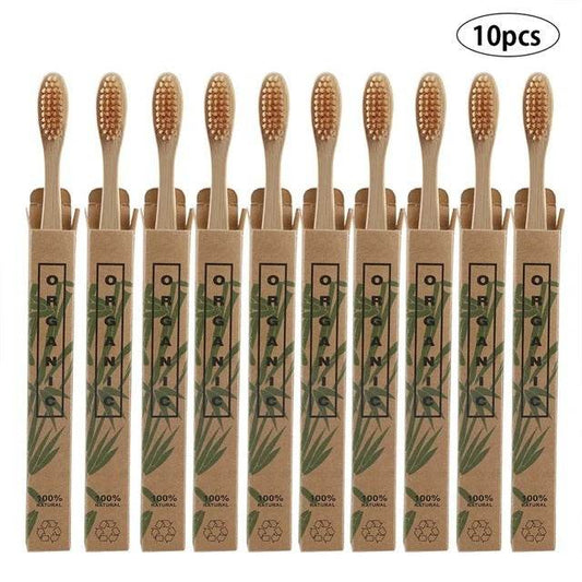 10pcs Bamboo toothbrushes - Velora