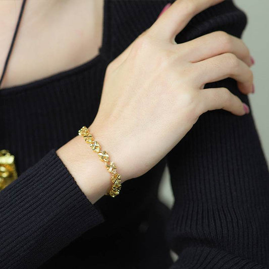 Fashion Ornament Retro Four Leaves Clover Bracelet For Women - Velora