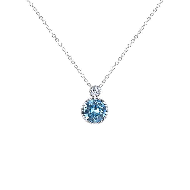 Ocean Heart S925 Silver Necklace with Swarovski Pendant