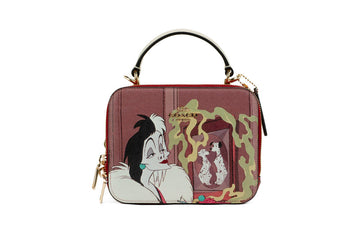 Coach X Disney Cruella Motif Crossgrain Leather Box Crossbody