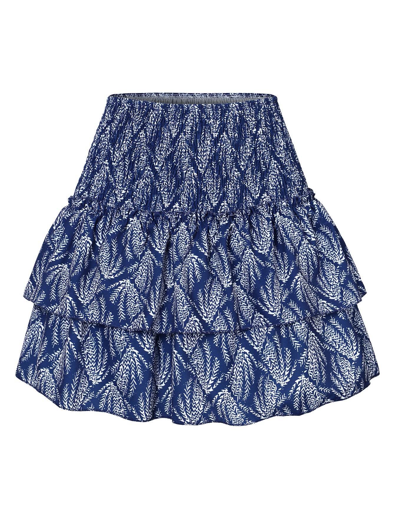 Leisure Versatile Lotus Leaf Women's Mini layered Skirt - Velora