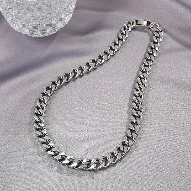 Thick Cuban Link Chain Titanium Steel Necklace Clavicle Chain - Velora