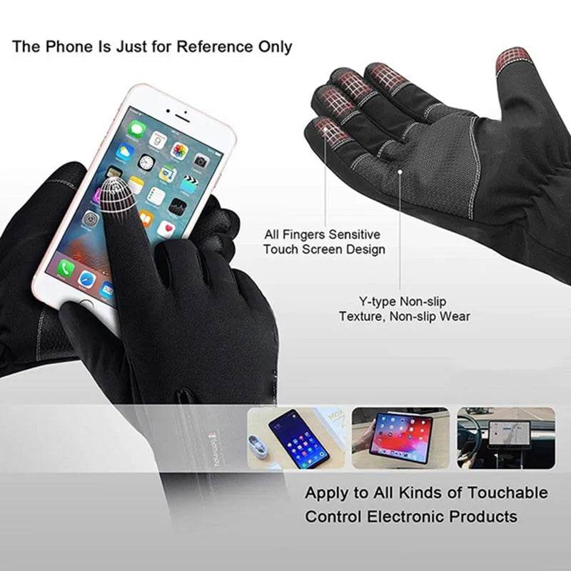 Winter Gloves Touchscreen Non-Slip Unisex Waterproof Windproof Warm Cycling Ski Sports Gloves Women Men - Velora