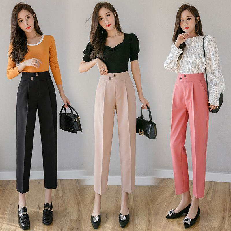 Tapered Trousers Women's Slim Harem Suit Trousers - Velora