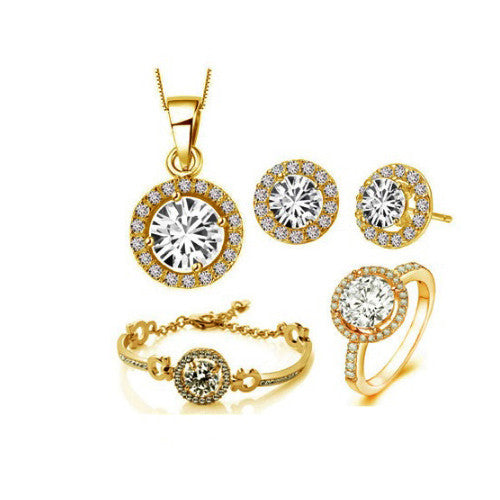 Queen's Luck SET OF 5 Pcs In Swarovski Crystal With White Yellow And Rose Gold Overlay
