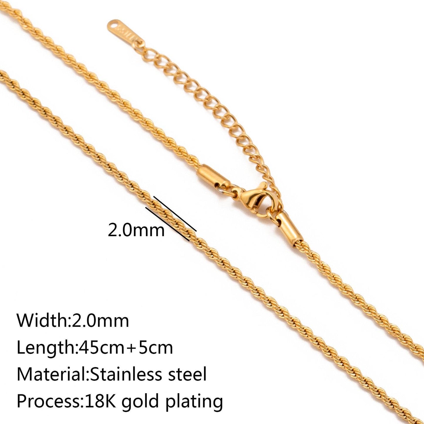 Stainless Steel Vacuum Vapor Plating 18K Gold Color Protection Lip Chain Necklace - Velora