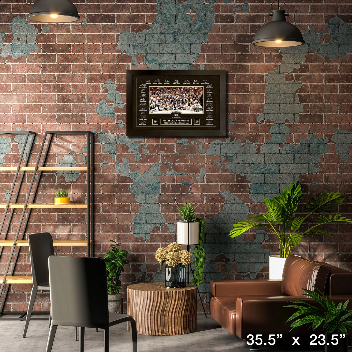 Pittsburgh Penguins 2009 Stanley Cup Replica Signature Frame with Game-Used Net