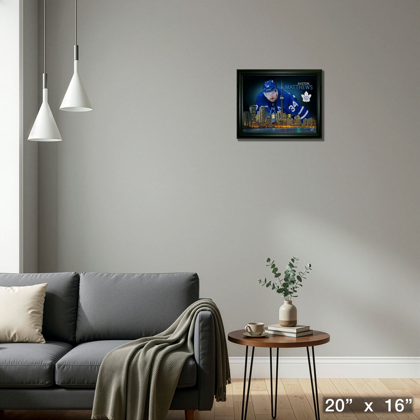 Auston Matthews 16x20 Framed Skyline Print Toronto Maple Leafs