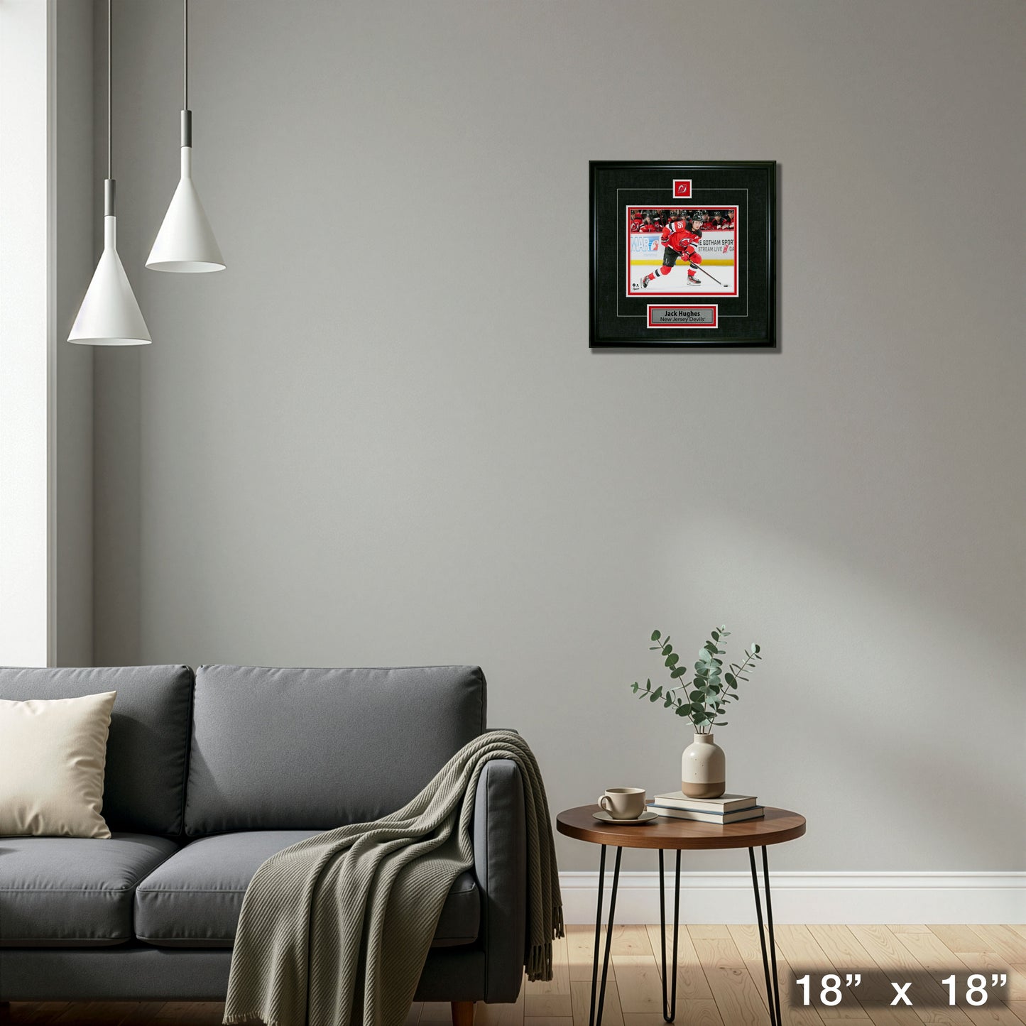 Jack Hughes Framed Pin & Plate New Jersey Devils