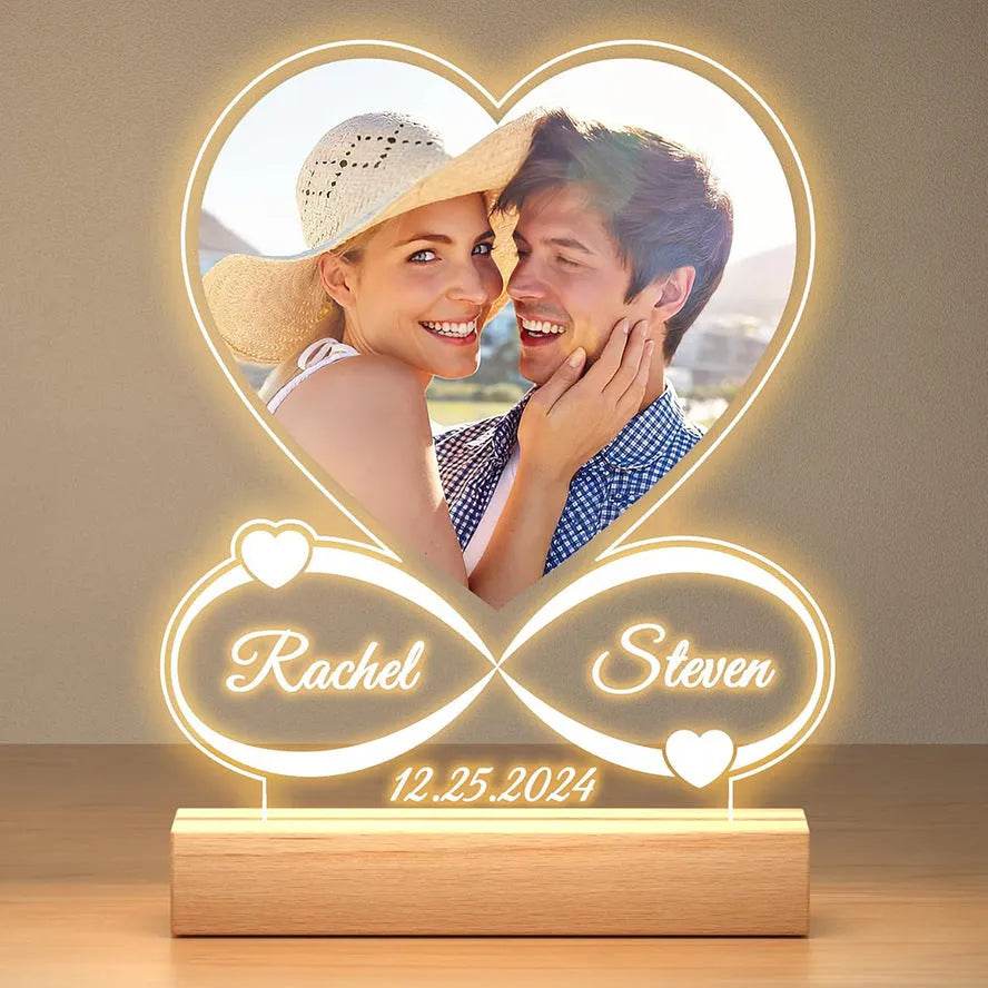 Customized Personalized Valentine Acrylic Lovers Night LED light picture frame - Velora