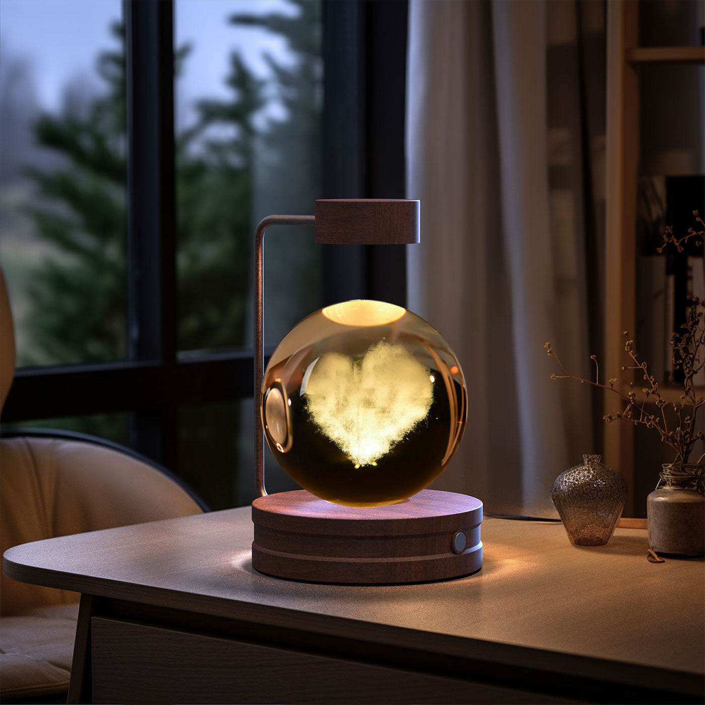 Crystal Ball Cosmic Dinosaur Indoor Night Light USB Power Warm Bedside Light Birthday Gift Night Lamp - Velora
