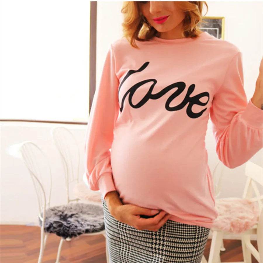 Women Maternity Sweatshirt Love Printed Parent-child Sweatshirt - Velora