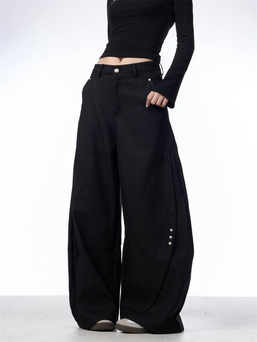 Stitching Machete Casual Pants Women's Wide-leg Trousers - Velora