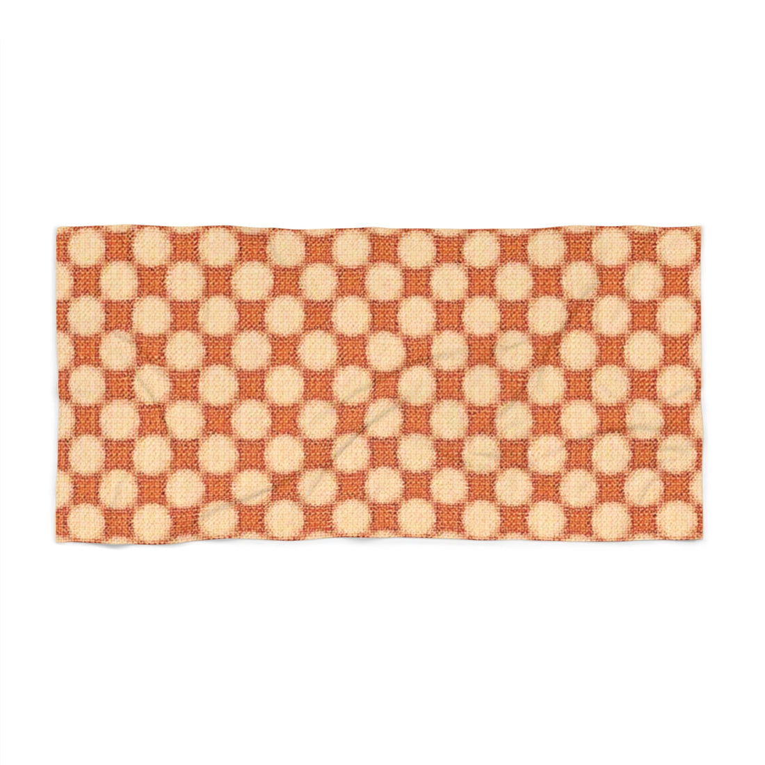 Retro Checkerboard Beach Towel – Orange Vintage Geometric Pattern